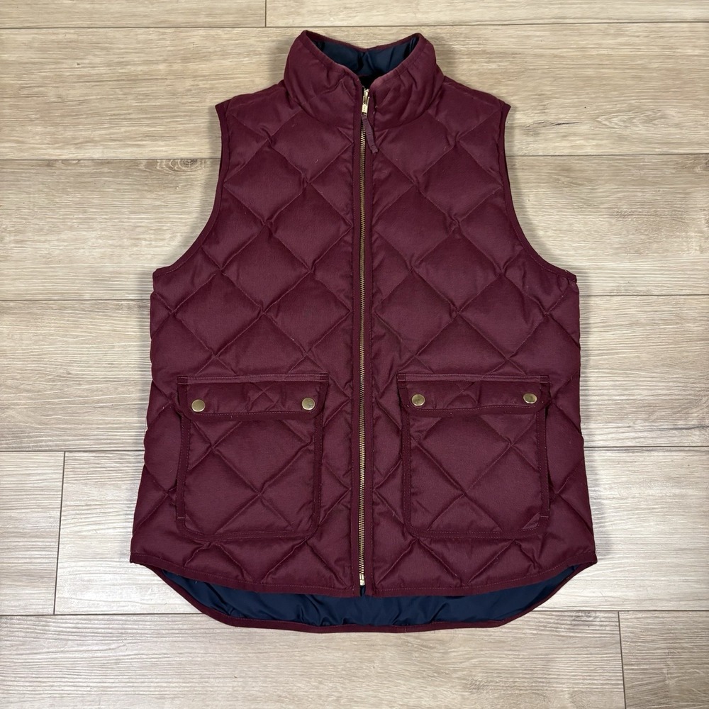 J. Crew Deep Red Quilted Vest